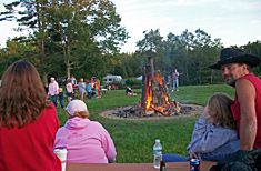 Bonfire at Peppermint Park Camping Resort